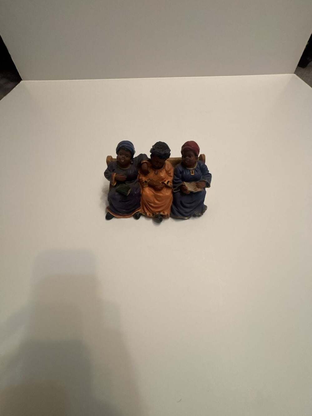 UTI Ebony Treasures African American Three Church Ladies on Pew Figurine